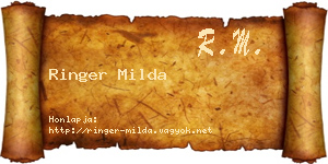 Ringer Milda névjegykártya